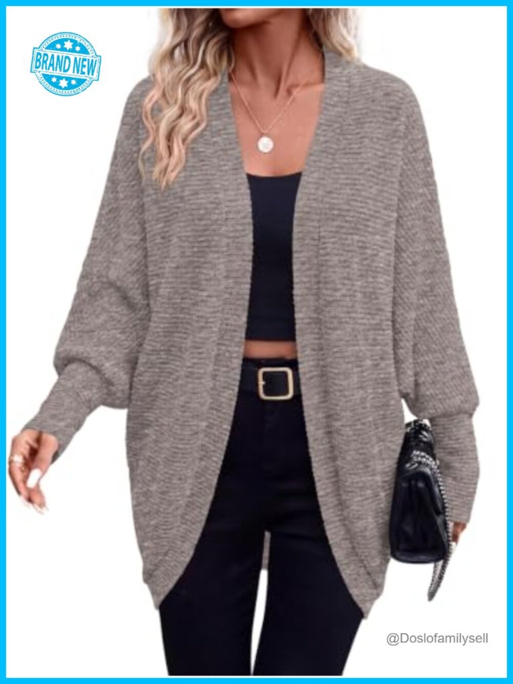 Women's Long Sleeve Lightweight Ribbed Knit Cardigan Sweater with Pockets